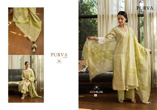 100 Miles Purva Cotton Fancy Kurti With Bottom Dupatta Collection